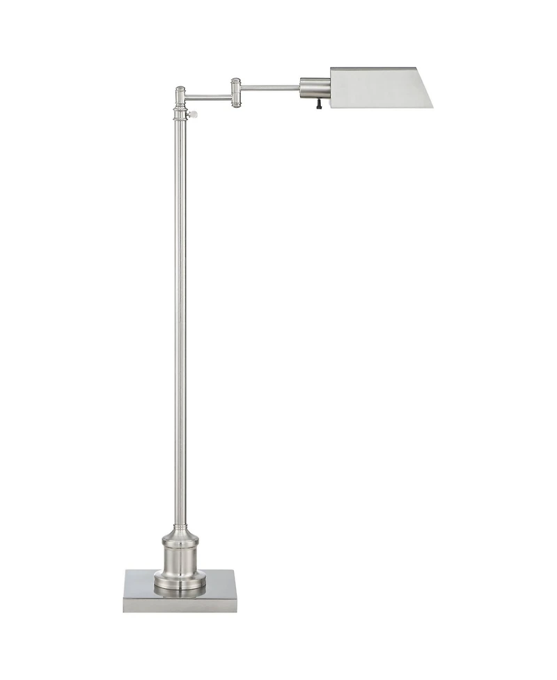 Regency Hill Jenson Traditional 54" Tall Pharmacy Floor Lamp with Smart Socket Brushed Nickel Adjustable Swing Arm for Living Room Reading