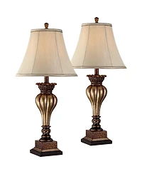 Regency Hill Senardo 30" Tall Floral Vase Large Traditional End Table Lamps Set of 2 Shade Living Room Bedroom