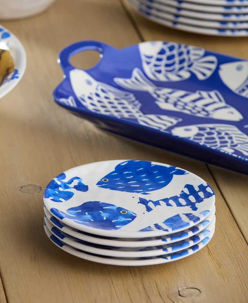 Certified International Fish Tale Square Bowl