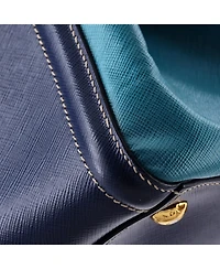 Pre-Owned Prada Small Bicolor Lux Convertible Open Tote Saffiano Leather