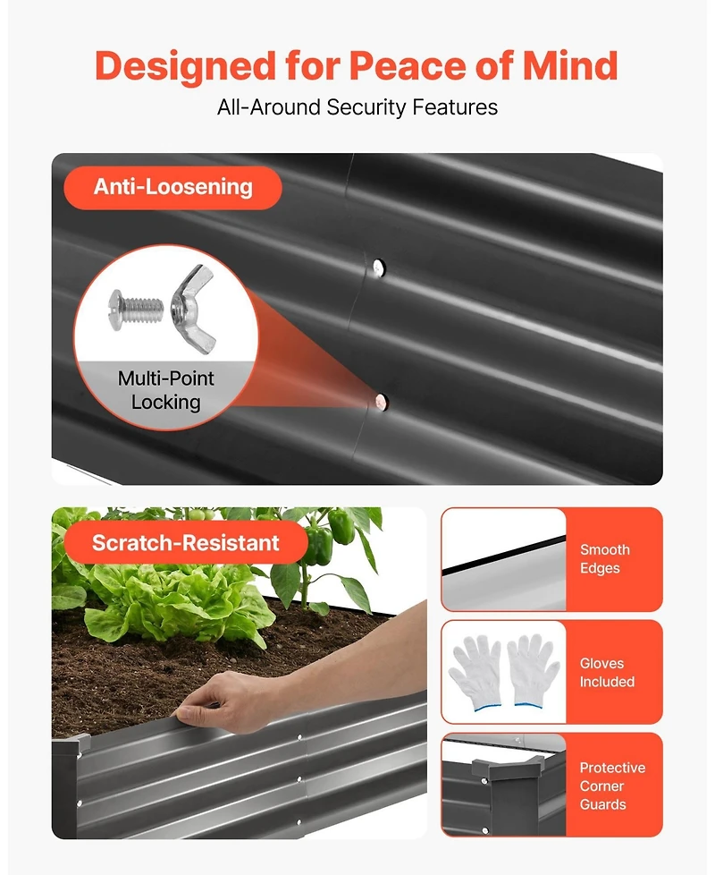 Gouun 2 Pack Galvanized Raised Garden Beds, Metal Planter Boxes, Alu-Zinc Coating