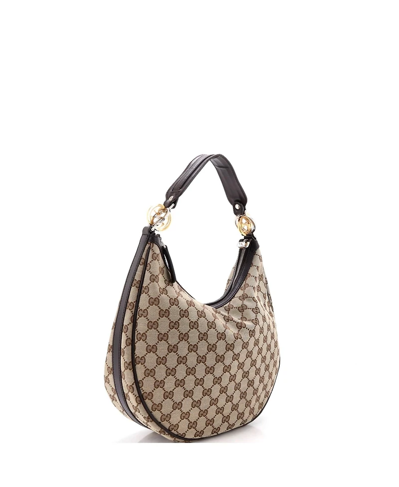 Pre-Owned Gucci Medium Twins Hobo Gg Canvas