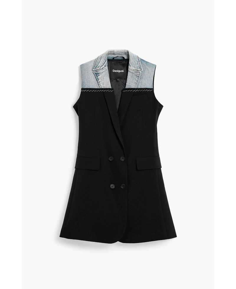 Desigual Women's Crossed bimaterial dress