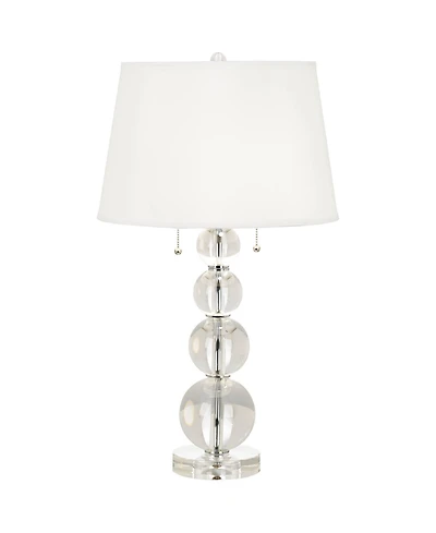 Vienna Full Spectrum Modern Table Lamp High with Usb Dimmer Stacked Crystal Spheres Drum Shade for Bedroom Living Room Desk Bedside