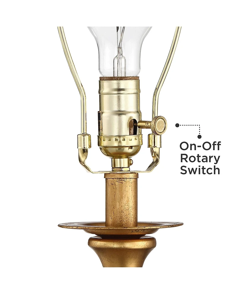 Vienna Full Spectrum Valerie 28" Tall Round Geometric Modern Table Lamps Set of 2 Gold Crystal Living Room Bedroom White Shade