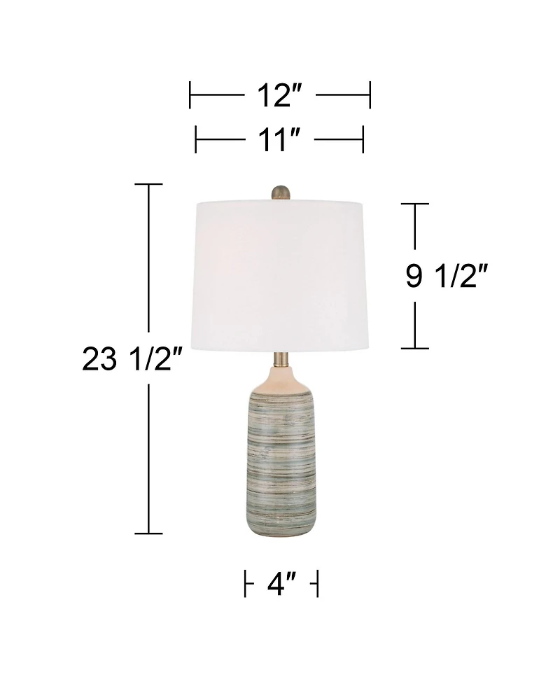 360 Lighting Kayla 23 1/2" High Small Modern Coastal Accent 3-Way Table Lamp Ceramic Single Living Room Bedroom (Colors May Vary)