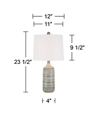 360 Lighting Kayla 23 1/2" High Small Modern Coastal Accent 3-Way Table Lamp Ceramic Single Living Room Bedroom (Colors May Vary)