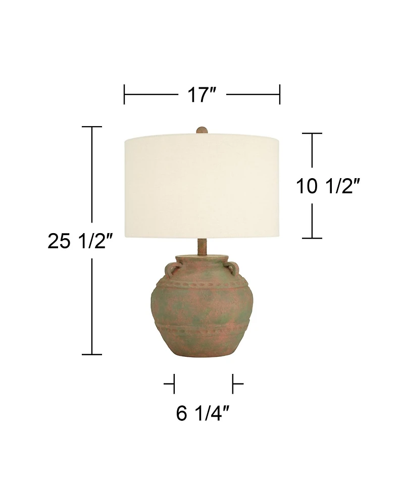 360 Lighting Eliza 25 1/2" High Jar Rustic Traditional 3-Way Table Lamp for Living Room Bedroom Bedside