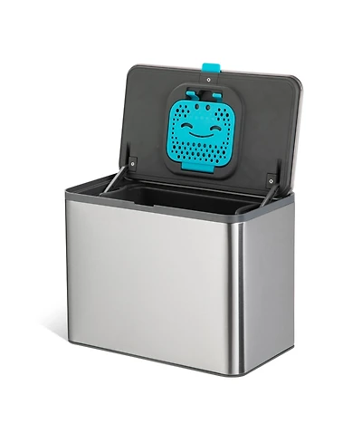 Home Zone Living 1.3 Gallon Stainless Steel Compost Bin with CleanAura Odor Control and Removable Liner