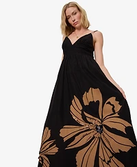 Sanctuary Women's Mira Embellished Volume V-Neck Maxi Dress
