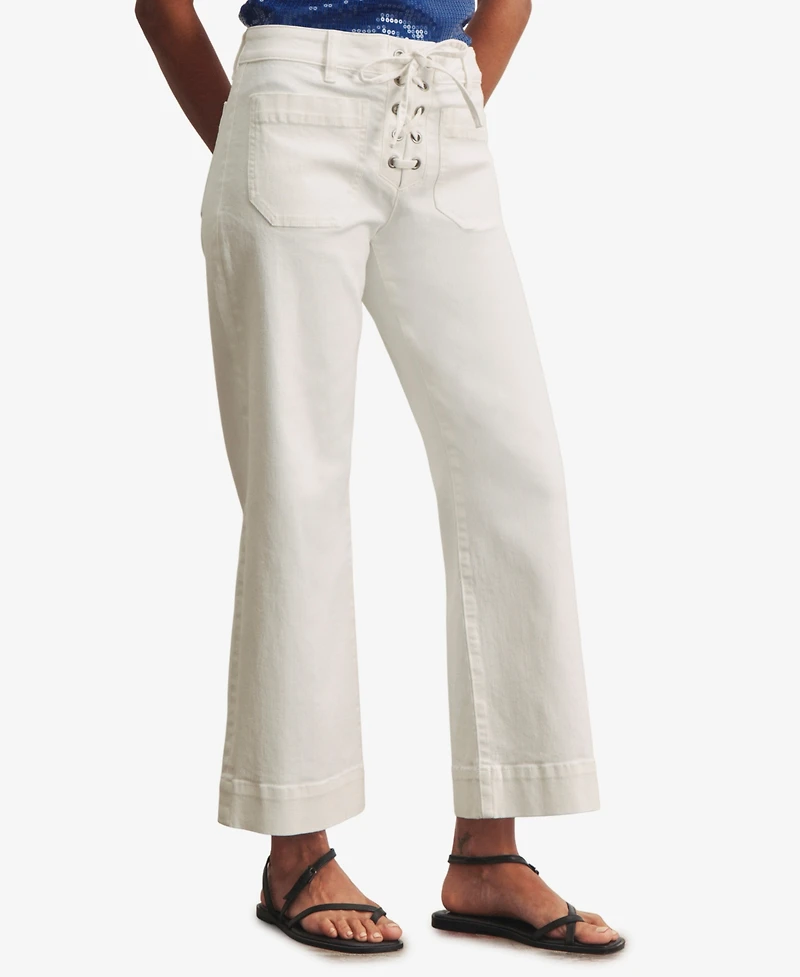 Sanctuary Women's Lace-Up Mariner Straight-Leg Denim Pants