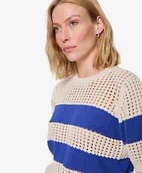 Sanctuary Women's Beachside Openwork Crewneck Cotton Top