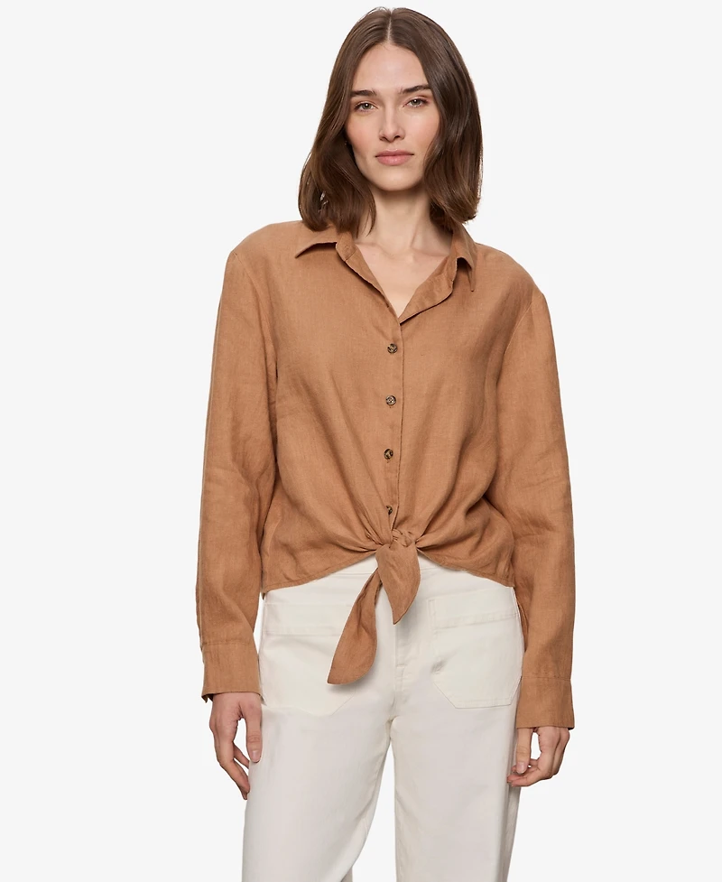 Sanctuary Women's Tie-Front Long-Sleeve Shirt