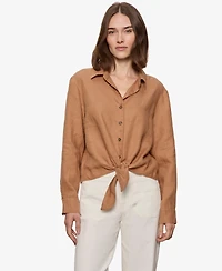 Sanctuary Women's Tie-Front Long-Sleeve Shirt