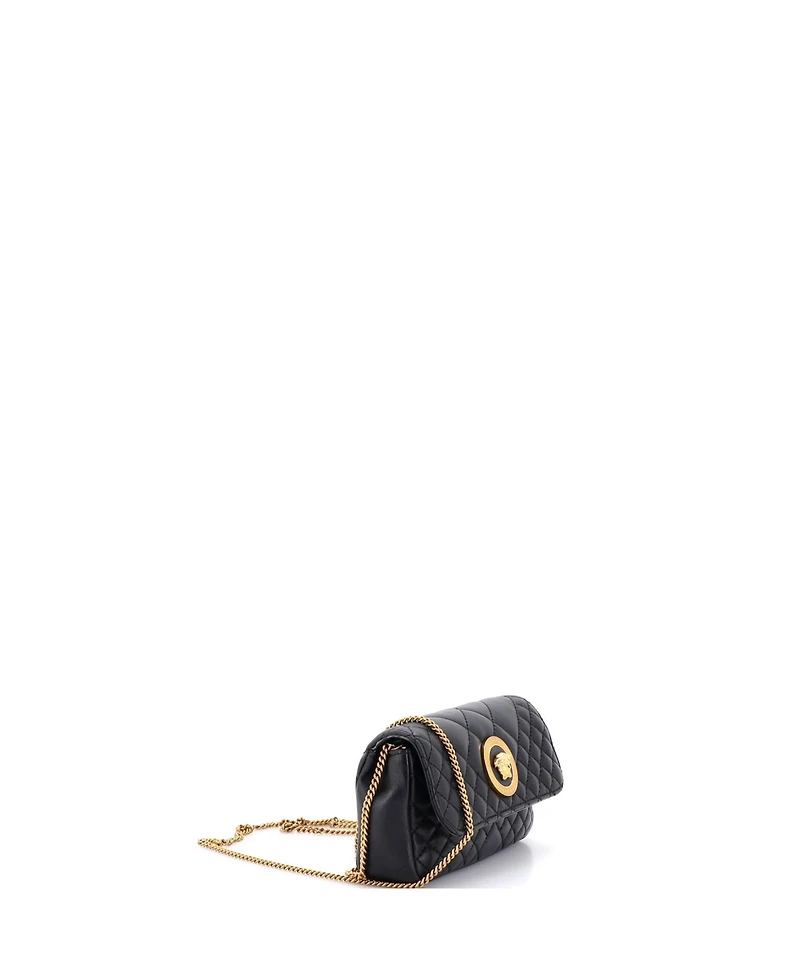 Pre-Owned Versace Mini Medusa Icon Chain Flap Bag Quilted Leather