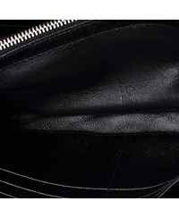 Pre-Owned Saint Laurent Large Classic Monogram Flap Wallet Matelasse Chevron Leather