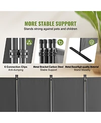 Gouun 4-Panel Freestanding Fabric Room Divider with Metal Frame