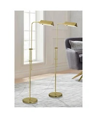 Regency Hill Tony Traditional 54" Tall Standing Floor Lamps Set of 2 Lights Pharmacy Adjustable Brass Finish for Living Room