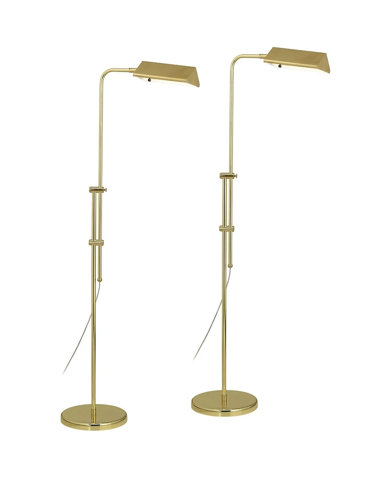 Regency Hill Tony Traditional 54" Tall Standing Floor Lamps Set of 2 Lights Pharmacy Adjustable Brass Finish for Living Room