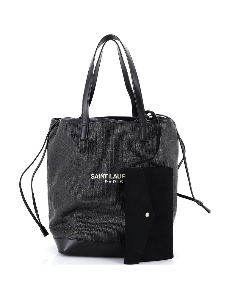 Pre-Owned Saint Laurent Teddy Shopping Tote Canvas with Leather
