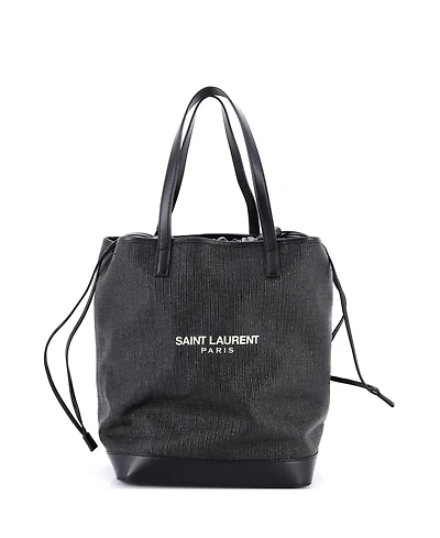 Pre-Owned Saint Laurent Teddy Shopping Tote Canvas with Leather