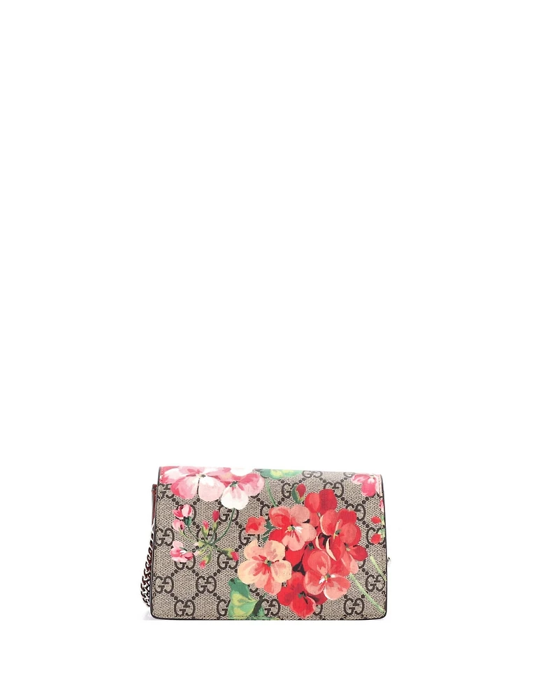 Pre-Owned Gucci Super Mini Dionysus Bag Blooms Print Gg Coated Canvas