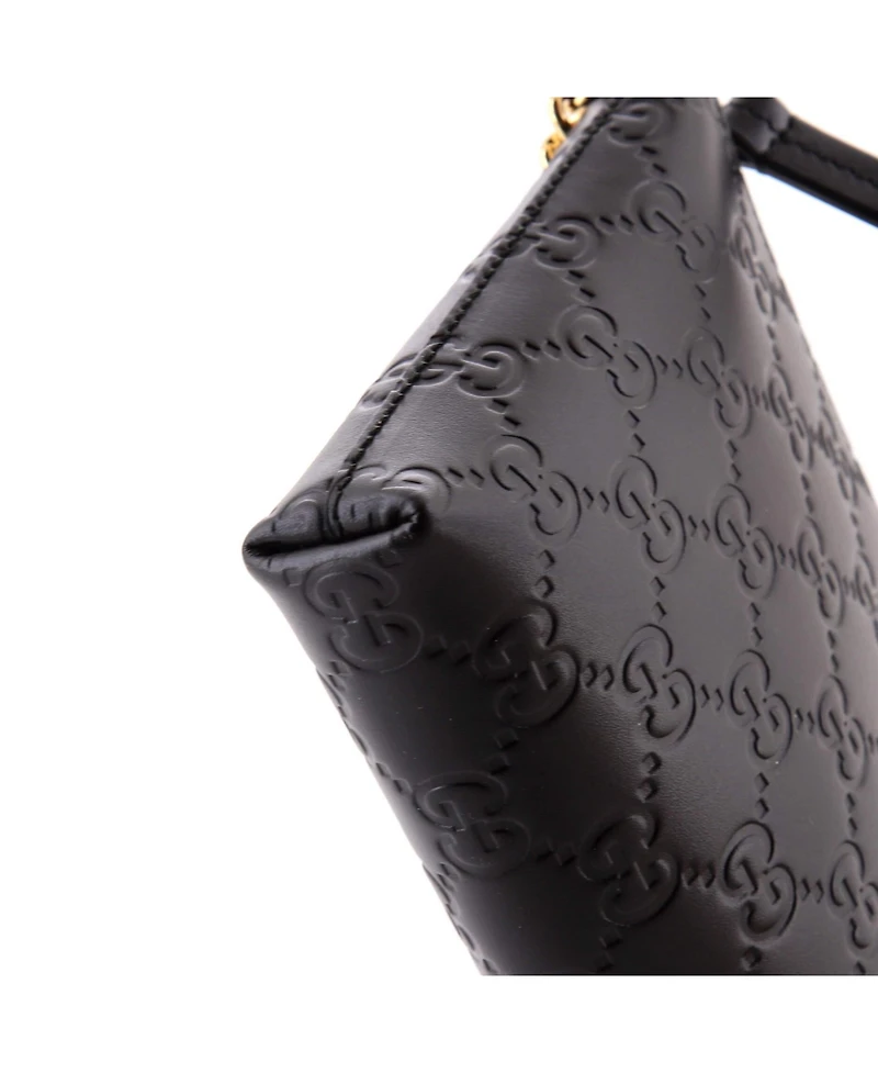 Pre-Owned Gucci Chain Wristlet Wallet Guccissima Leather