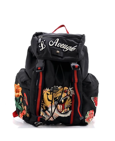 Pre-Owned Gucci Techpack Backpack Embroidered Techno Canvas