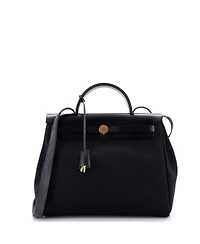 Pre-Owned HERMES Herbag Zip Leather and Toile