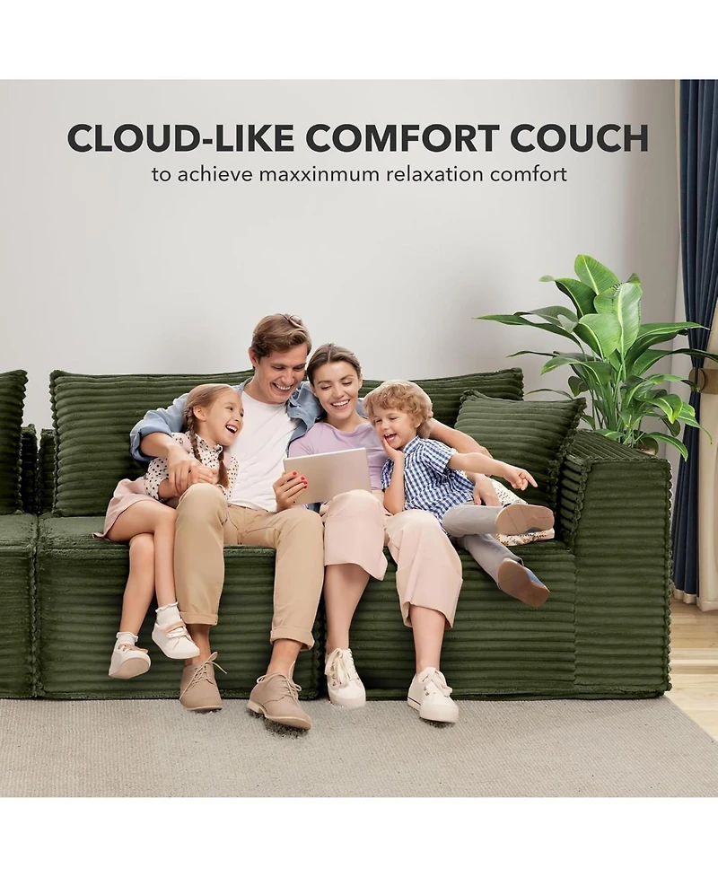 gaomon 137" Cloud Sectional Sofa, L-Shaped Modular Couch with Chaise, Memory Foam