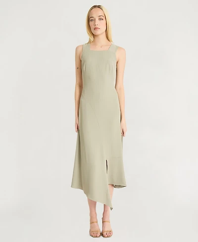 Luxely Women's Square Neck Midi Dress