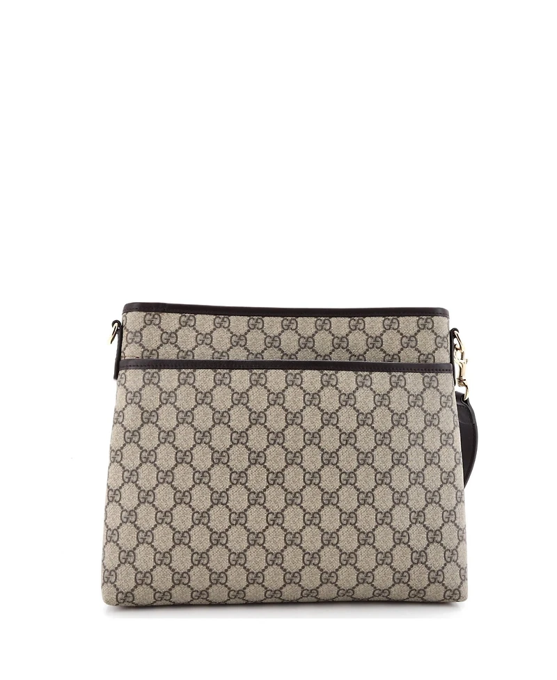 Pre-Owned Gucci Medium Zip Top Messenger Bag Gg Coated Canvas