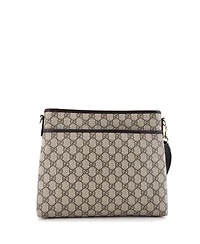 Pre-Owned Gucci Medium Zip Top Messenger Bag Gg Coated Canvas