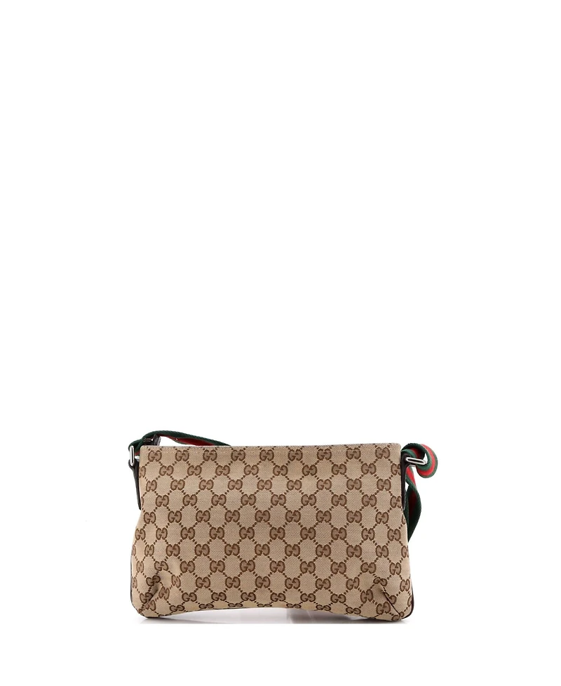 Pre-Owned Gucci Small Web Strap Messenger Bag Gg Canvas