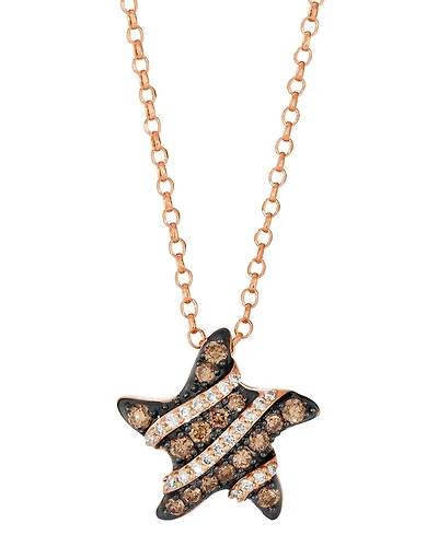 Le Vian Nude Diamond (0.12 ct. t.w.) & Chocolate Diamond (0.39 ct. t.w.) Pendant Necklace in 14k Strawberry Gold