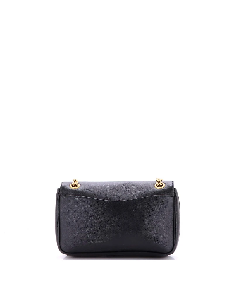 Pre-Owned Prada Small Pattina Flap Shoulder Bag Saffiano Leather