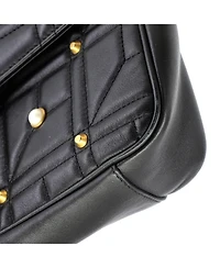 Pre-Owned Gucci Medium Pearly Gg Marmont Flap Bag Embellished Matelasse Leather