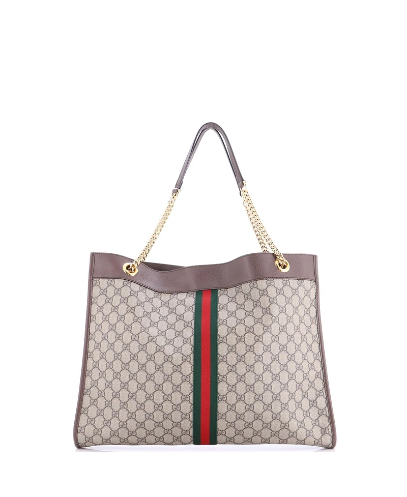 Pre-Owned Gucci Large Rajah Chain Tote Gg Coated Canvas