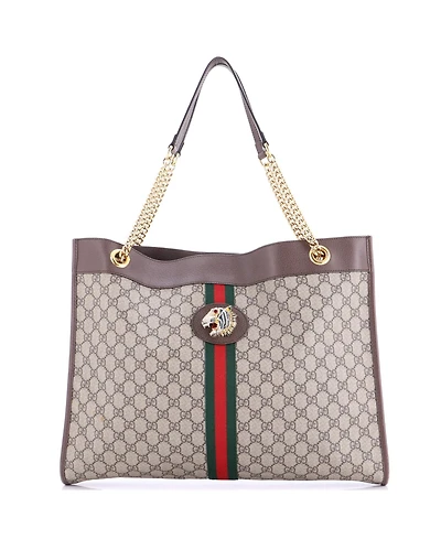 Pre-Owned Gucci Large Rajah Chain Tote Gg Coated Canvas