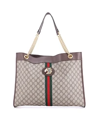 Pre-Owned Gucci Large Rajah Chain Tote Gg Coated Canvas