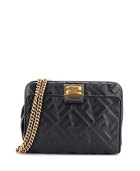 Pre-Owned Fendi Upside Down Bag Zucca Embossed Leather