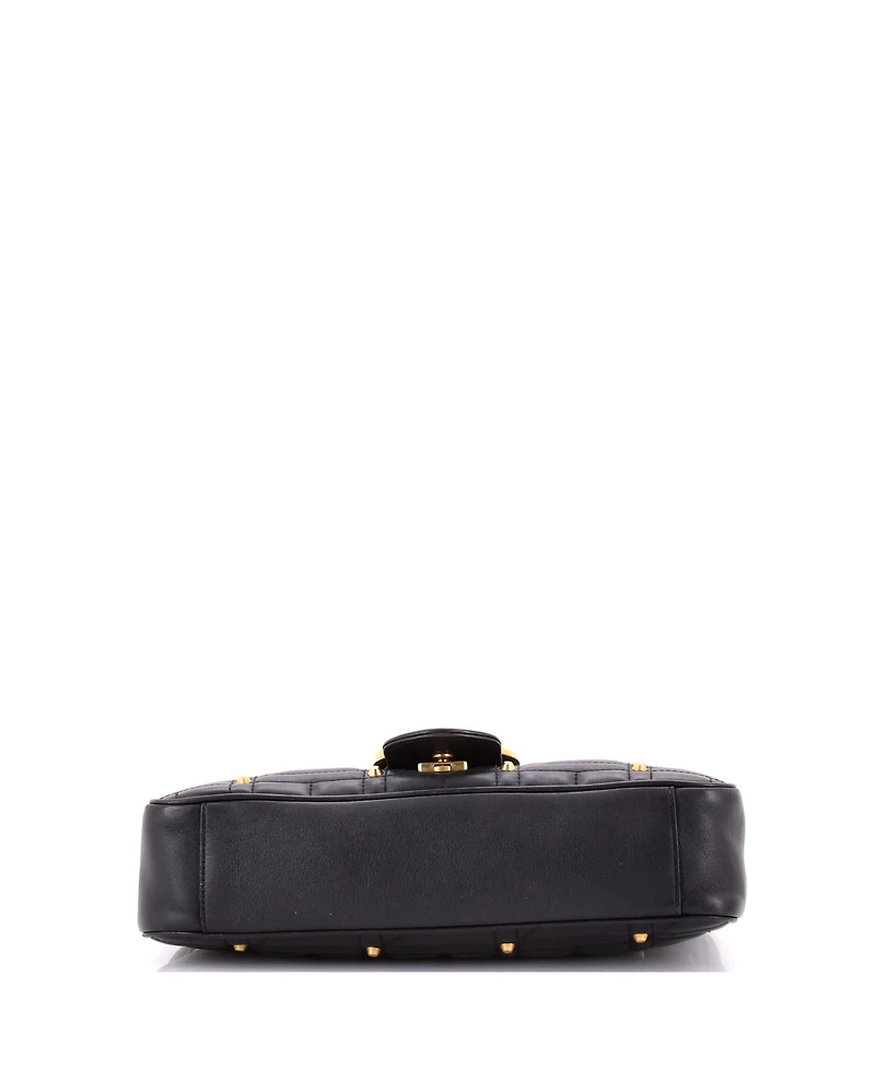 Pre-Owned Gucci Medium Gg Marmont Flap Bag Studded Matelasse Leather