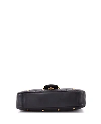 Pre-Owned Gucci Medium Gg Marmont Flap Bag Studded Matelasse Leather