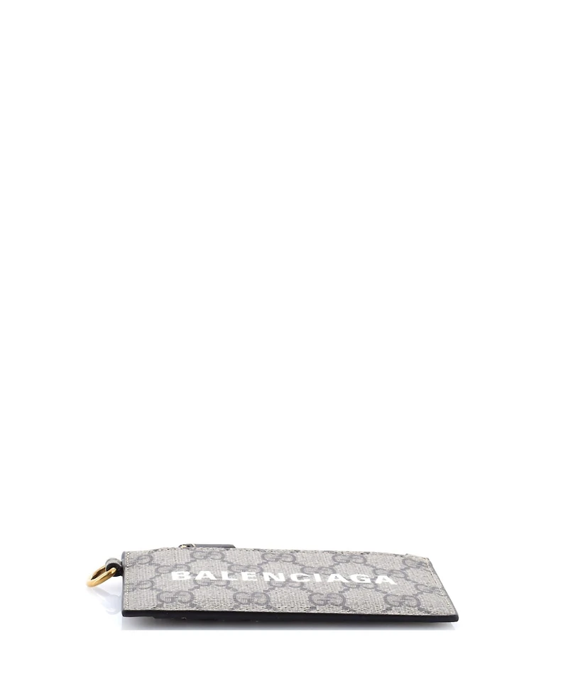 Pre-Owned Gucci x Balenciaga The Hacker Project Zip Card Case with Strap Gg Coated Canvas