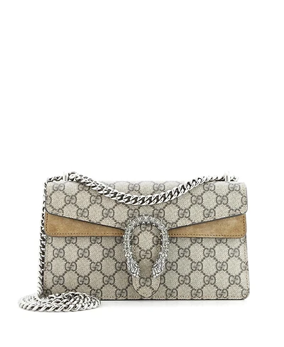 Pre-Owned Gucci Small Dionysus Bag Gg Coated Canvas with Crystal Embellished Metal