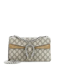Pre-Owned Gucci Small Dionysus Bag Gg Coated Canvas with Crystal Embellished Metal