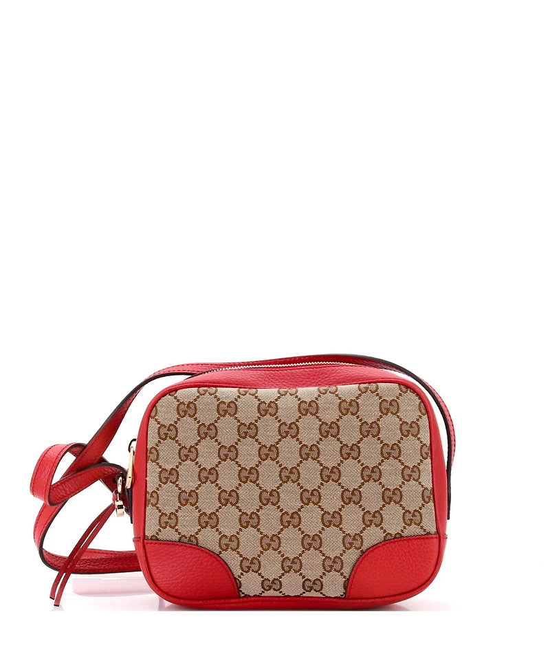 Pre-Owned Gucci Mini Bree Disco Crossbody Bag Gg Canvas with Leather