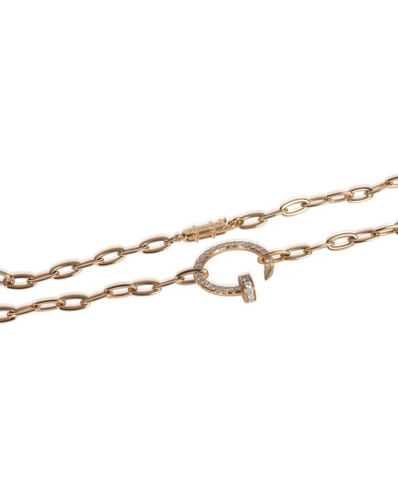 Pre-Owned Cartier Rose Gold Diamond Juste Un Clou Necklace
