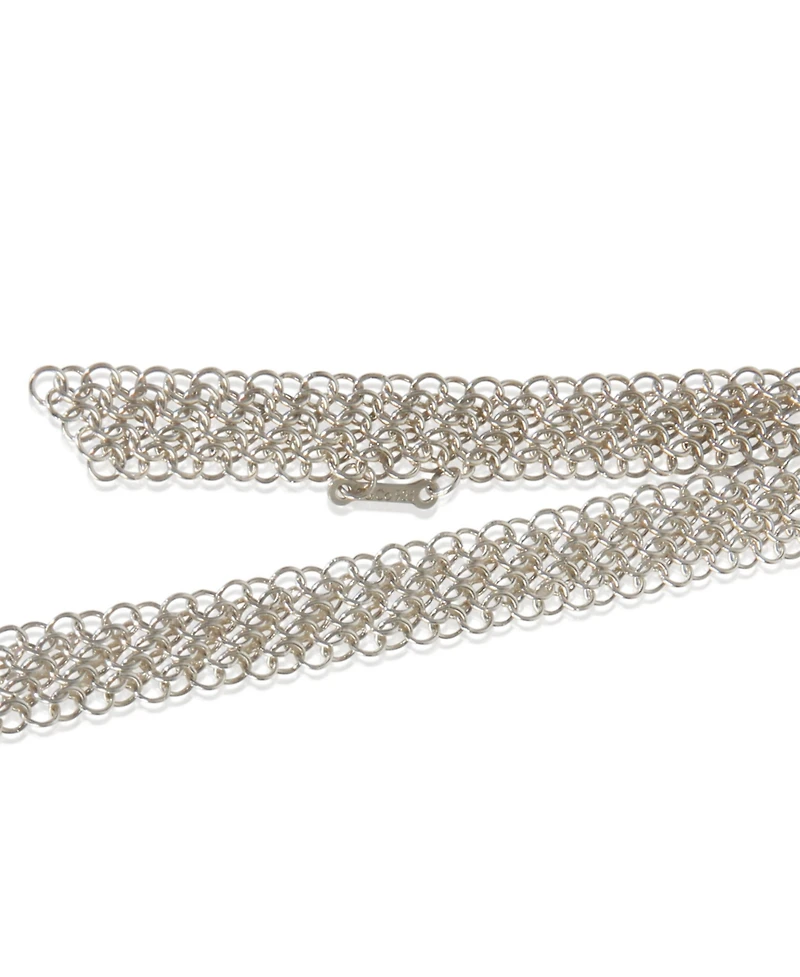 Pre-Owned Tiffany & Co Sterling Silver Elsa Peretti Mesh Bib Necklace