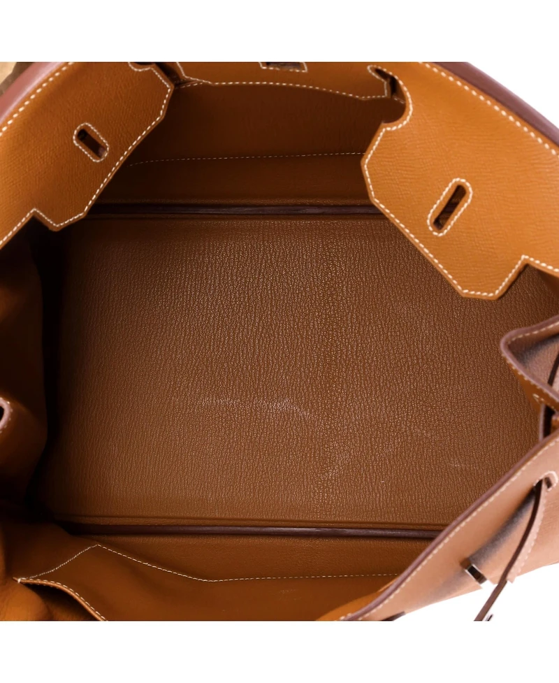 Pre-Owned HERMES Birkin 35 Handbag Brown Epsom with Palladium Hardware